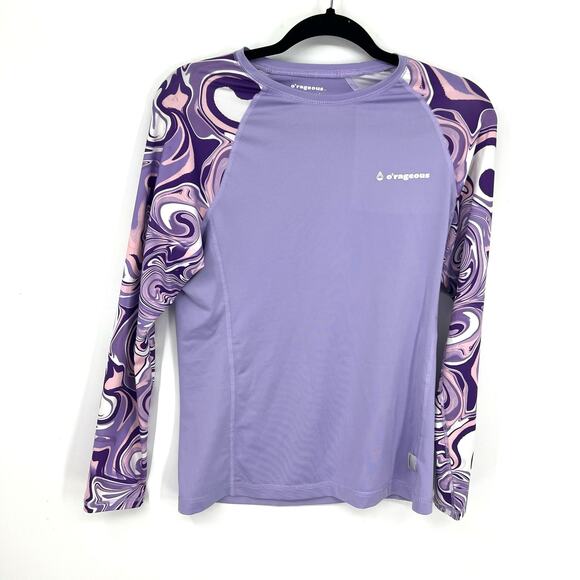 O'rageous Active Matching Long Sleeve Top Shorts Set UPF 50 Junior Girls L XL - Picture 3 of 9